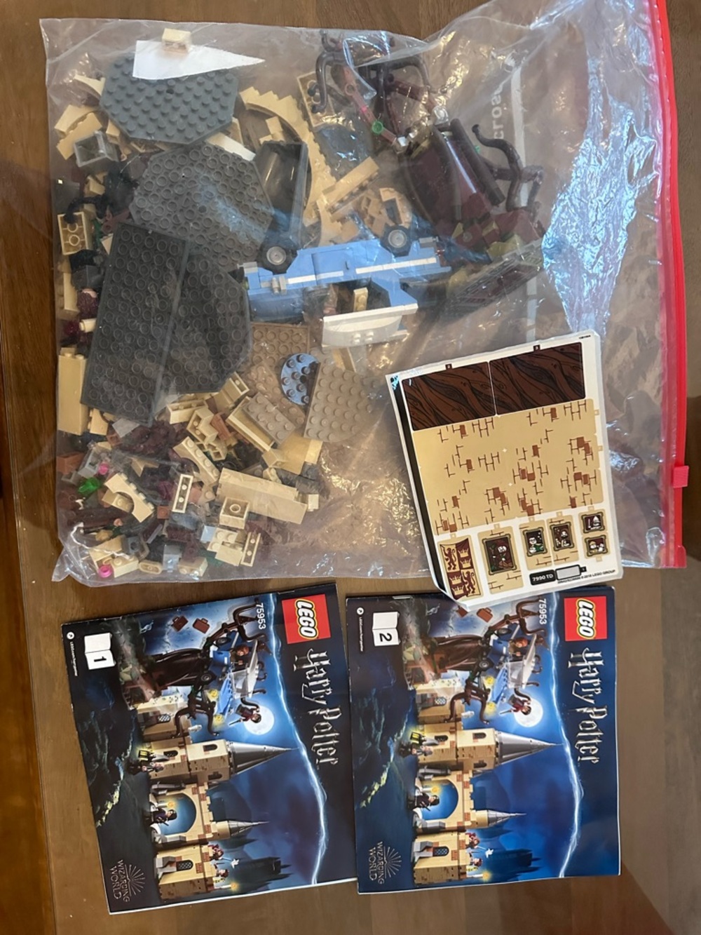 Lego Harry Potter Pieces in Tan, Dark Bluish Gray, Brown, Black #75953